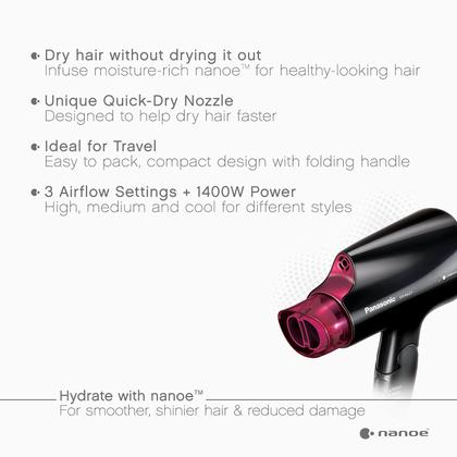 Imagem de Secador de cabelo Panasonic nanoe Compact 1400W EH-NA27-K