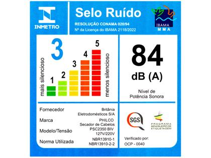 Imagem de Secador de Cabelo Philco Íons Tourmaline Cherry 2200W 2 Velocidades PSC2350