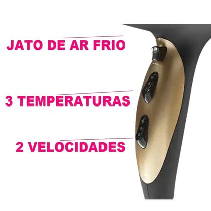 Imagem de Secador De Cabelo Philco Profissional 2200w Ion Ar Quente Frio Stilus Difusor Cachos Chapinha Cerâmica 220ºc p15 Bivolt