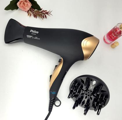 Imagem de Secador De Cabelo Philco Profissional 2200w Ion Ar Quente Frio Stilus Difusor Cachos Chapinha Cerâmica 220ºc p15 Bivolt