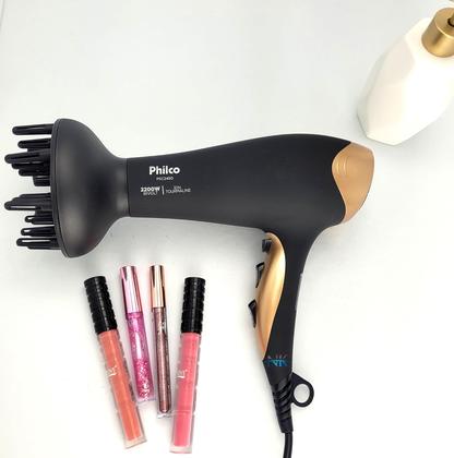 Imagem de Secador De Cabelo Philco Profissional 2200w Ion Ar Quente Frio Stilus Difusor Modelador Titanium Ex Frizz Bivolt