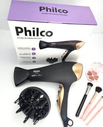 Imagem de Secador De Cabelo Philco Profissional 2200w Ion Ar Quente Frio Stilus Difusor Modelador Titanium Ex Frizz Bivolt