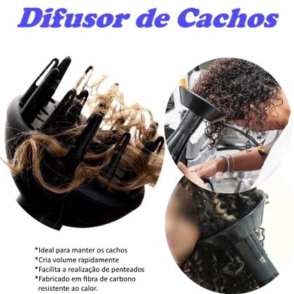 Imagem de Secador De Cabelo Philco Profissional 2200w Ions Ar Quente Frio Stilo Bivolt Com 2 Difusor De Cachos