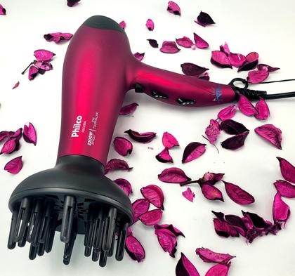Imagem de Secador De Cabelo Philco Profissional 2200w Ions Ar Quente Frio Stilo Bivolt Com 2 Difusor De Cachos