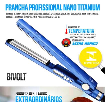 Imagem de Secador De Cabelo Philco Profissional 2200w Ions Ar Quente Frio Stilo Bivolt Com Difusor Cachos Prancha Titanium 230ºc Progressiva Digital Ultra
