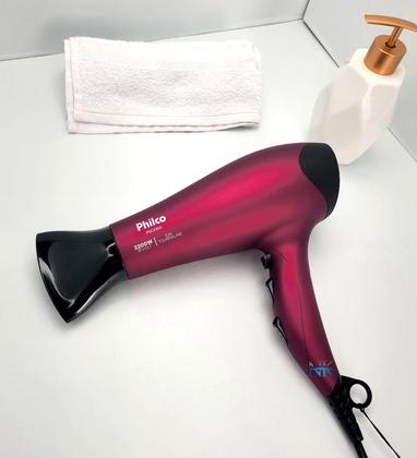 Imagem de Secador De Cabelo Philco Profissional 2200w Ions Ar Quente Frio Stilo Bivolt Com Difusor De Cachos
