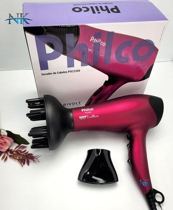 Imagem de Secador De Cabelo Philco Profissional 2200w Ions Ar Quente Frio Stilo Difusor Prancha Cerâmica 210c p28 Modelador Nova Bivolt