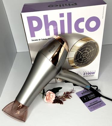 Imagem de Secador De Cabelo Philco Profissional 2600 Ions Tourmaline Ar Quente Frio 2100w Com Difusor De Cachos Modelador Cacheador