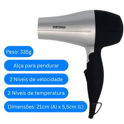 Imagem de Secador de Cabelo Portátil Cor Cinza ou Rosa 1200W Bivolt Compacto Dobrável Uso Diário Academia Viagem