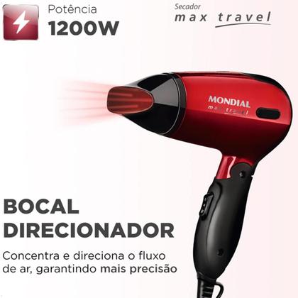 Secador De Cabelo Portatil E Dobravel Max Travel- Bivolt - mondial Imagem de Secador De Cabelo Portatil E Dobravel Max Travel- Bivolt