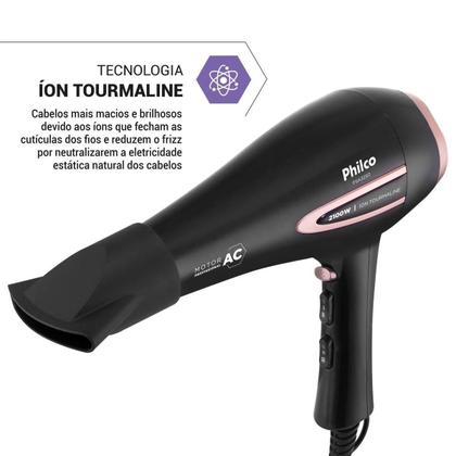Imagem de Secador de Cabelo Profissional Philco PSA3250 2100W Íon Tourmaline com Difusor de Cachos