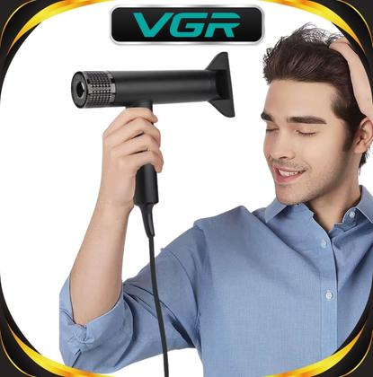Imagem de Secador de Cabelo Profissional VGR V-401 2000W 220V  Leve Potente e Silencioso  Preto