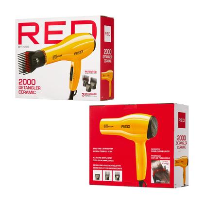 Imagem de Secador de cabelo RED by KISS 2000 Ceramic com 3 acessórios (amarelo)