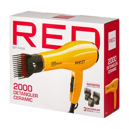 Imagem de Secador de cabelo RED by KISS 2000 Ceramic com 3 acessórios (amarelo)