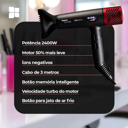 Imagem de Secador de Cabelo Taiff Turbe Digital 2400W 220V