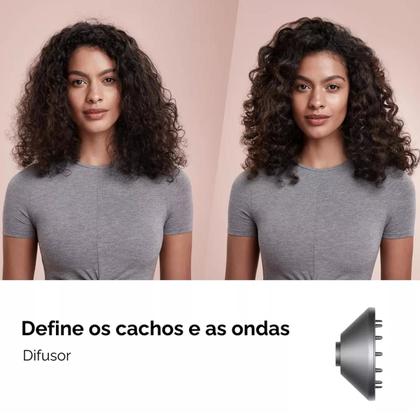 Imagem de Secador de Cabelo Turbo Silencioso 1600W com íons Negativos 5 Bocais Profissional 110V