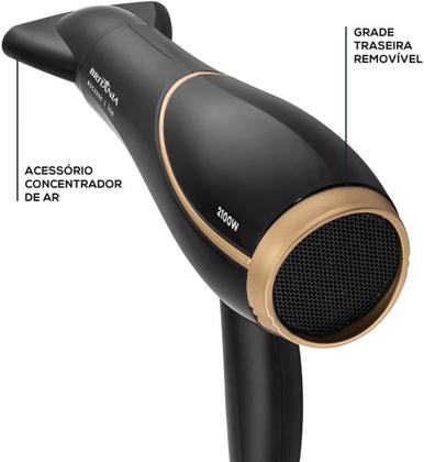 Imagem de Secador de Cabelos Britania Bsc2250 2100W Preto Bivolt