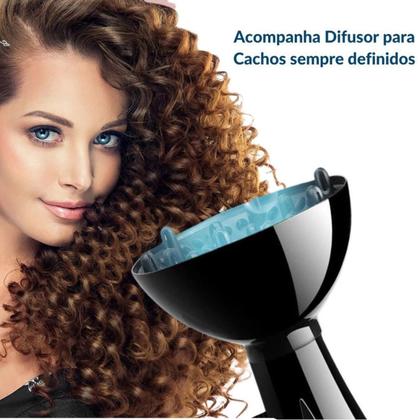 Imagem de Secador De Cabelos Com Difusor Profissional Leve CABO DE 1,75M Potente
