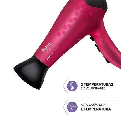 Imagem de Secador de Cabelos Philco Íons Tourmaline 2200W Bivolt PSC2350