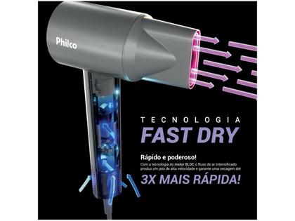 Imagem de Secador de Cabelos Philco PSC3600 1600W Cinza / Rosa