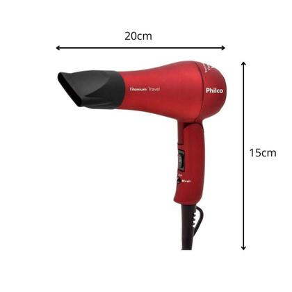 Imagem de Secador de Cabelos Philco Titanium Travel 2 Velocidades 