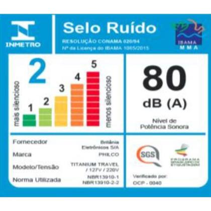 Imagem de Secador de Cabelos Philco Titanium Travel 2 Velocidades 