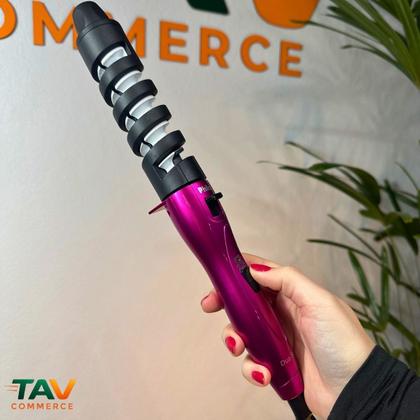 Imagem de Secador De Cabelos Profissional Bivolt DIFUSOR E Chapinha 230C E Modelador 2 EM 1 CACHOS DE 25MM E 32MM