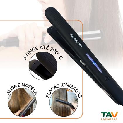 Imagem de Secador De Cabelos Profissional Bivolt DIFUSOR E Chapinha 230C E Modelador 2 EM 1 CACHOS DE 25MM E 32MM