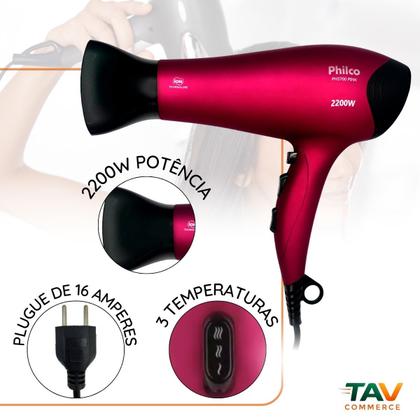 Imagem de Secador De Cabelos Profissional Bivolt DIFUSOR E Chapinha 230C E Modelador 2 EM 1 CACHOS DE 25MM E 32MM