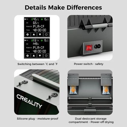 Imagem de Secador de filamentos Creality Space Pi Plus com 2 bobinas PLA PETG ABS