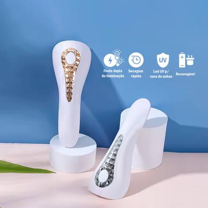 Imagem de Secador De Unhas Gel Estufa Portátil Recarregável Potência 18w Ideal Para Salão Manicure Pedicure