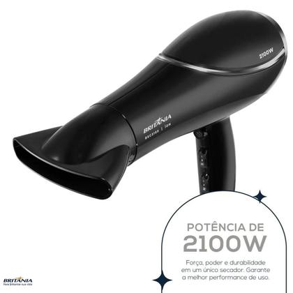 Imagem de Secador E Difusor de Cachos 2100W Bivolt Profissional Britânia Preto