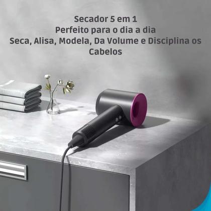 Imagem de Secador e Escova 5 em 1 com Difusor e Bicos Voltagem:220v