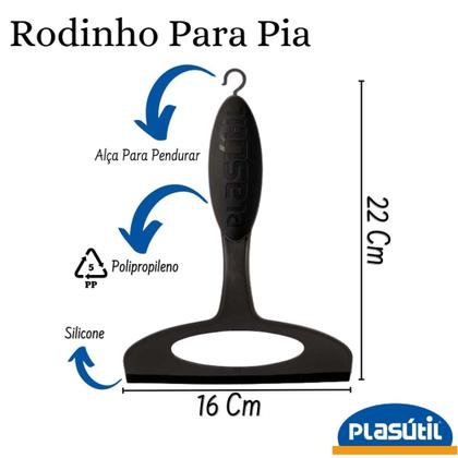 Imagem de Secador / Escorredor De Pratos E Copos Com Porta Talher Duplo + Rodo De Pia