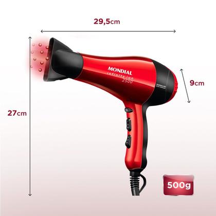Imagem de Secador Infinity 2500 1900w 220v Sc-12 Mondial Vermelho/Preto