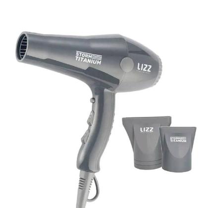 Imagem de Secador Storm Titanium Profissional 2150W Com 2 Bicos Lizz Cinza 110V