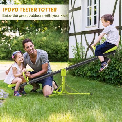Imagem de Seesaw Iyoyo Teeter Totter para crianças ao ar livre, de 4 a 8 anos, verde claro