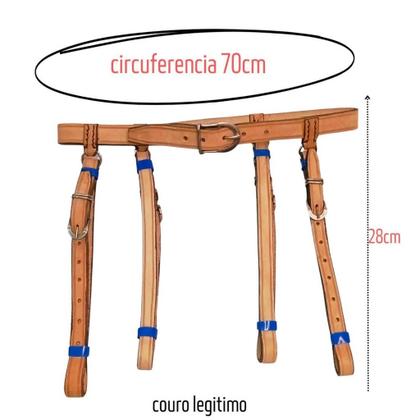 Imagem de Sela Completa Para Criança C/ cinto de Segurança Infantil Para Cavalo Em Couro