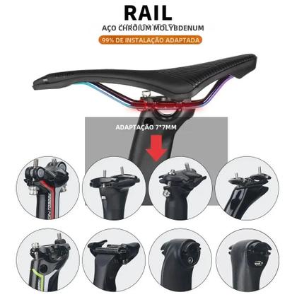 Imagem de Sela de Bicicleta MTB com Trilho Redondo de 7mm - Material EVA Confortável