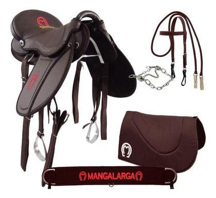 Imagem de Sela Para Cavalo Kit Mangalarga Arco Marrom Completaço Original