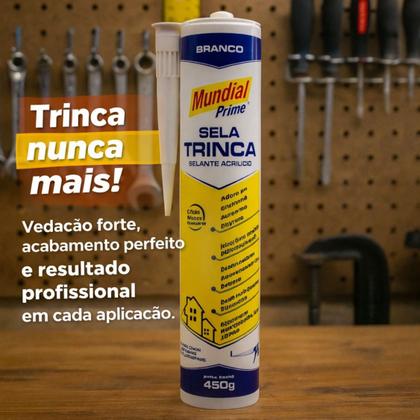 Imagem de Sela Trinca Branco 450g Mundial Prime Massa Reparadora para Paredes e Fissuras