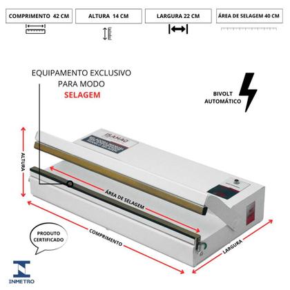 Imagem de Seladora de Embalagem Plasticas 40cm Sem Temporizador Bivolt