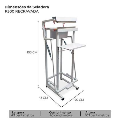 Imagem de Seladora para Embalagens Aluminizadas de Salgadinho Picolé 30cm Recravada com 1 Datador 220V