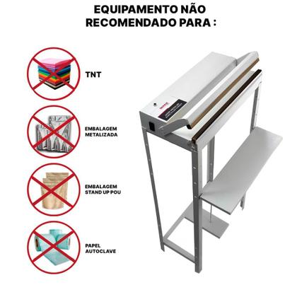 Imagem de Seladora Pedal 50cm Sela e Corta Sacos Plásticos 127/220v