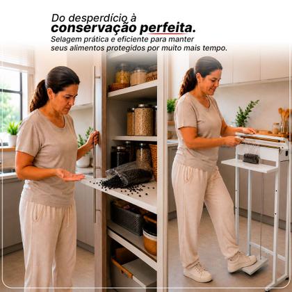 Imagem de Seladora Pedal de 40cm Selagem para Embalagens Sacos Plasticos Bivolt Isamaq