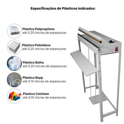 Imagem de Seladora Pedal Temporizada 50cm Sela e Corta Plásticos