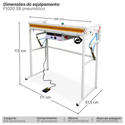 Imagem de Seladora Pneumática 100cm Pedal para Banner Toldos 220V