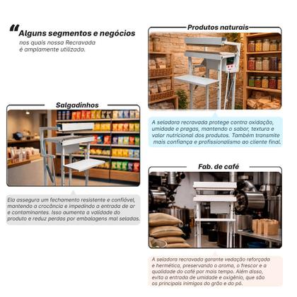 Imagem de Seladora Recravada de 25cm para Embalagens Aluminizadas 220V