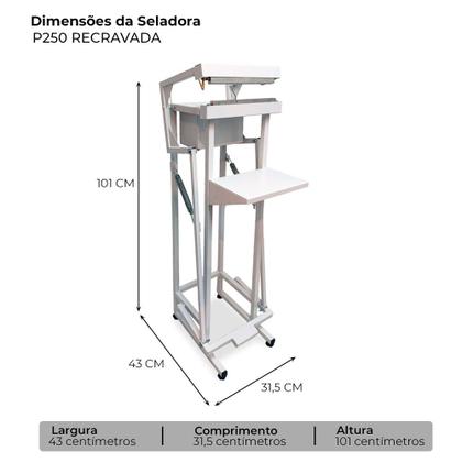 Imagem de Seladora Recravada de 25cm para Embalagens Aluminizadas 220V