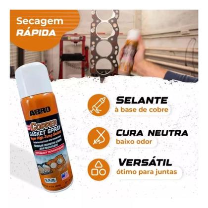 Imagem de Selante junta cabecote spray cobre abro copper gasket 255g formador de juntas cobre